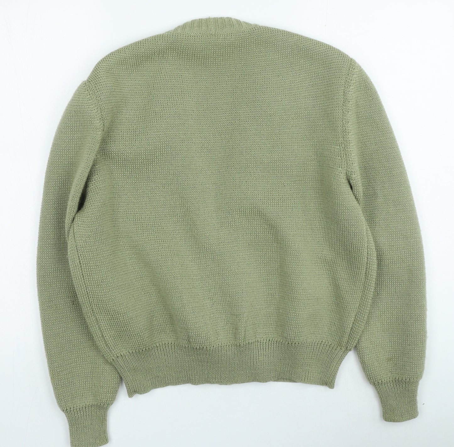Kai-Ming Womens Green V-Neck Wool Cardigan Jumper Size S