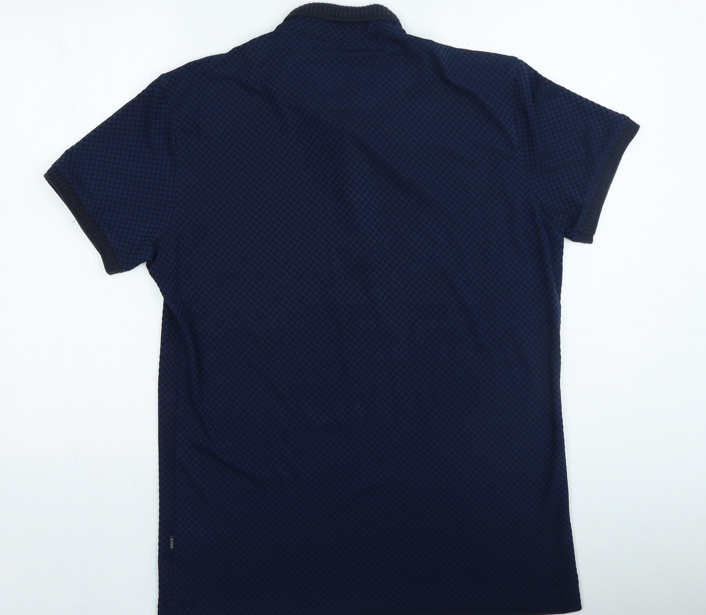 xv kings Mens Blue Geometric Polyester Polo Size XL Collared Button