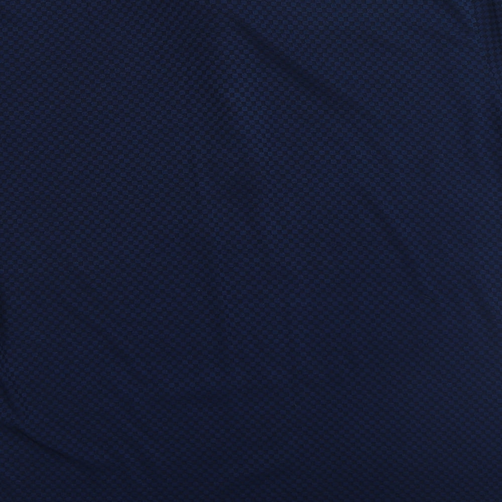 xv kings Mens Blue Geometric Polyester Polo Size XL Collared Button