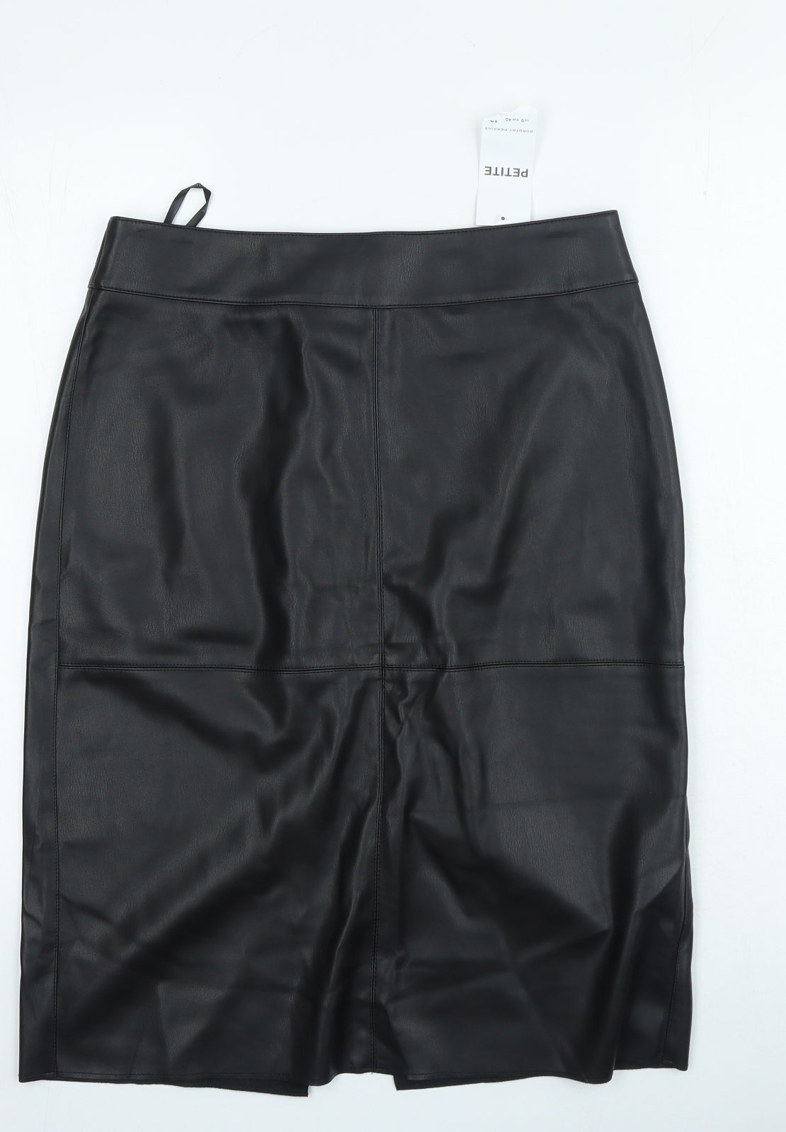 Dorothy Perkins Womens Black Polyester Straight & Pencil Skirt Size 12 Zip