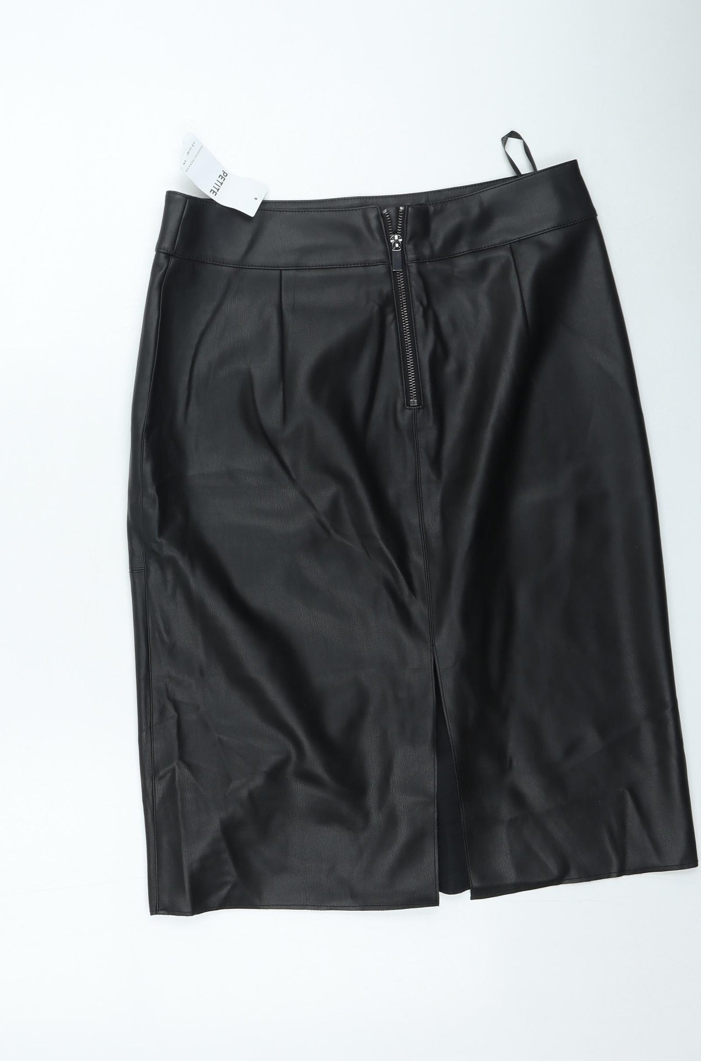 Dorothy Perkins Womens Black Polyester Straight & Pencil Skirt Size 12 Zip