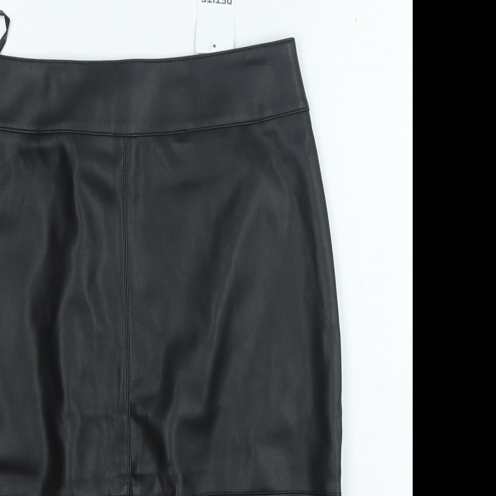 Dorothy Perkins Womens Black Polyester Straight & Pencil Skirt Size 12 Zip