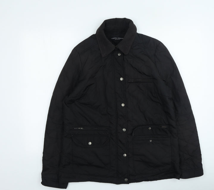 Dorothy Perkins Womens Black Rain Coat Coat Size 14 Zip