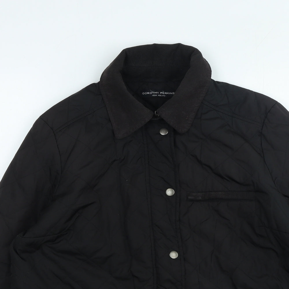 Dorothy Perkins Womens Black Rain Coat Coat Size 14 Zip