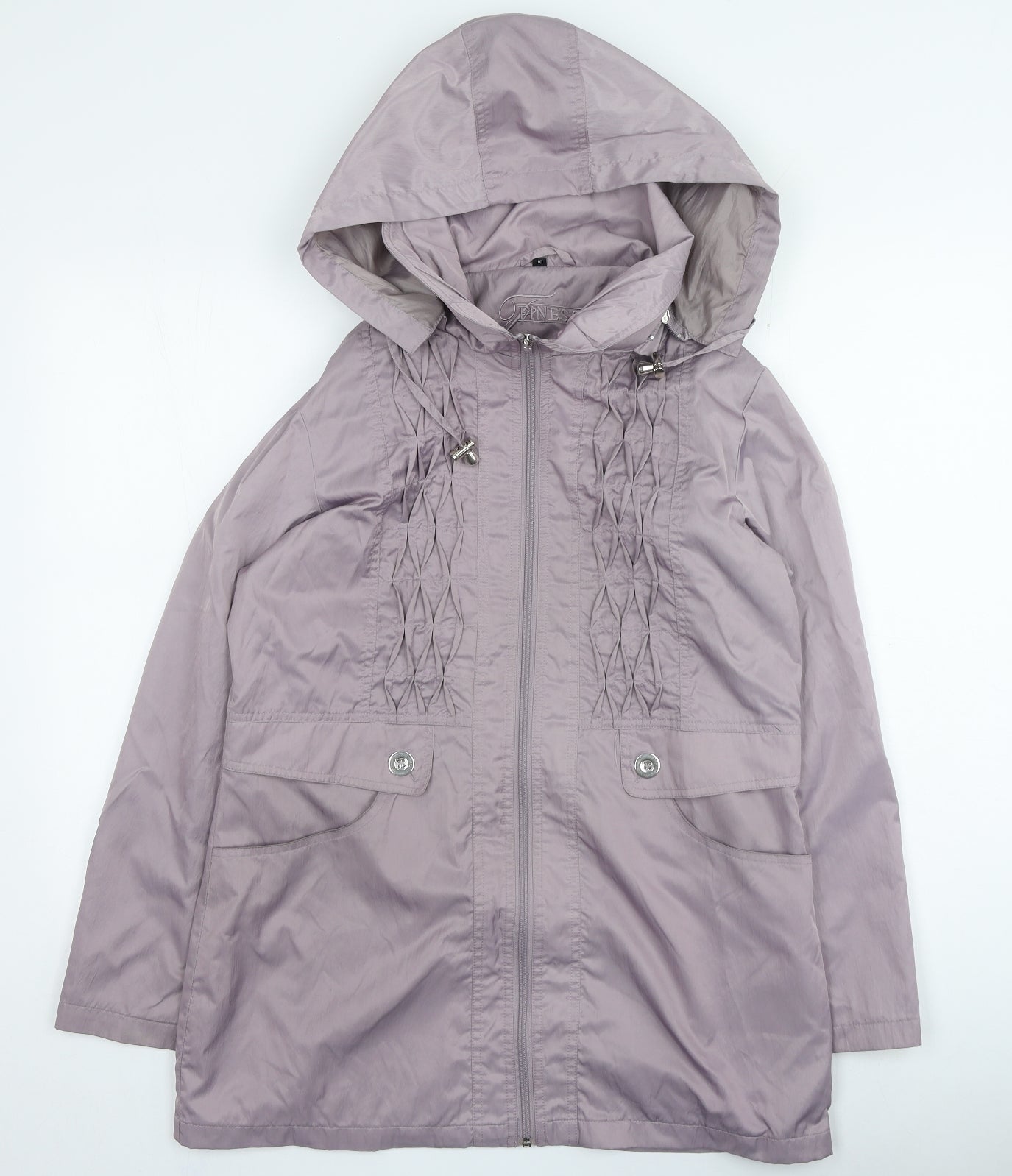Preworn Womens Purple Rain Coat Coat Size 10 Zip