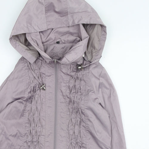 Preworn Womens Purple Rain Coat Coat Size 10 Zip