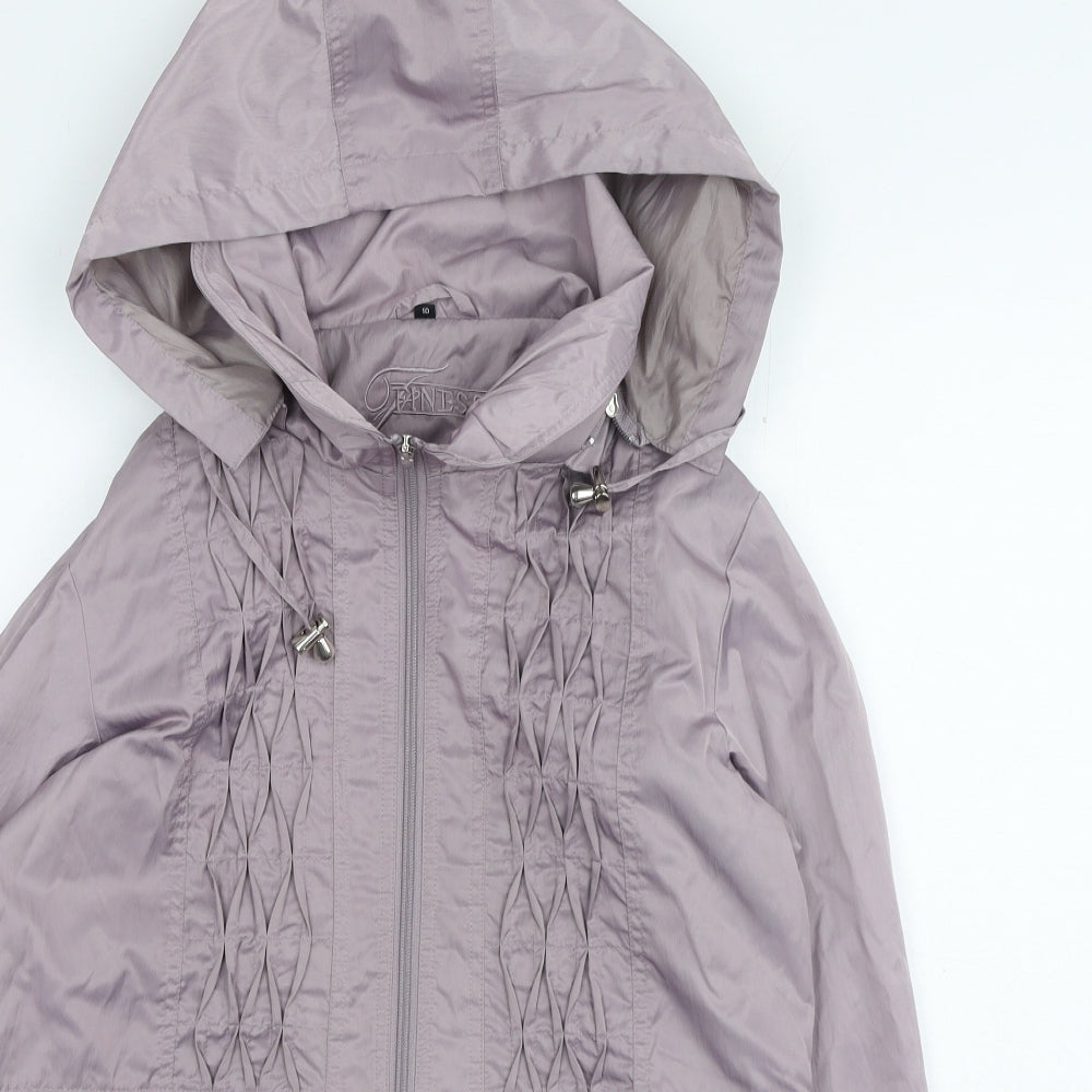 Preworn Womens Purple Rain Coat Coat Size 10 Zip