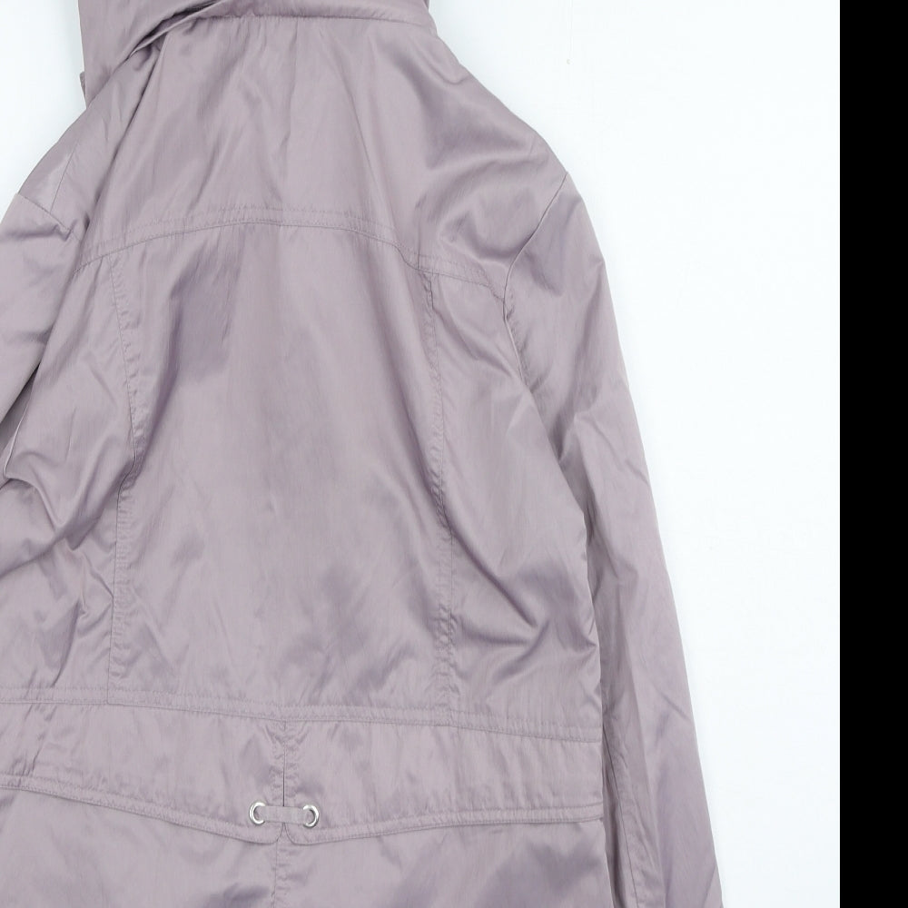 Preworn Womens Purple Rain Coat Coat Size 10 Zip