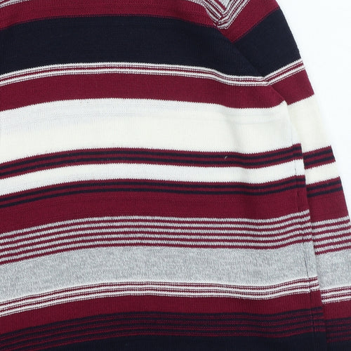 Hle Womens Multicoloured Round Neck Striped Acrylic Pullover Jumper Size 14