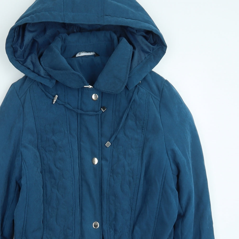Bonmarche Womens Green Overcoat Coat Size 10 Zip