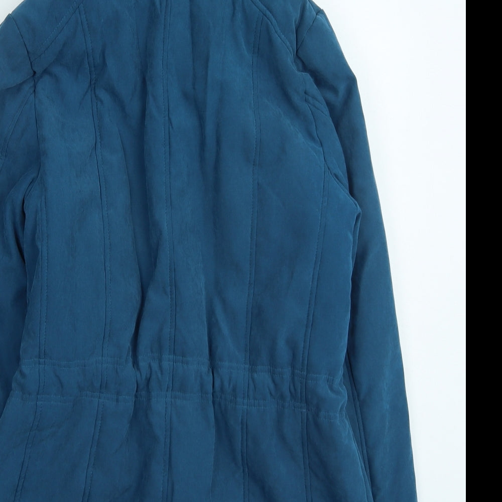Bonmarche Womens Green Overcoat Coat Size 10 Zip