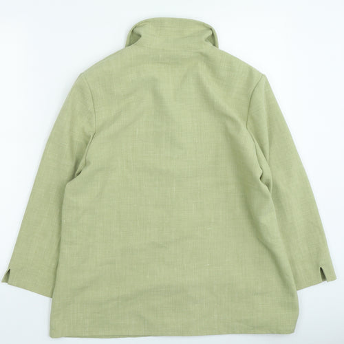 Karelia Womens Green Polyester Basic Button-Up Size 16 Collared