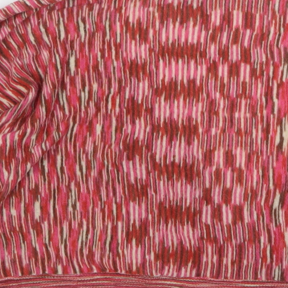 A.N.A Womens Pink V-Neck Striped Ramie Cardigan Jumper Size 12