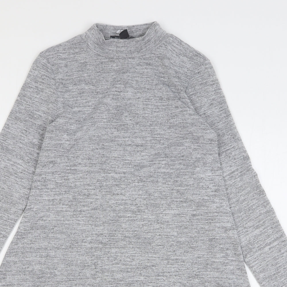 Atmosphere Womens Grey Polyester Jumper Dress Size 6 High Neck Pullover