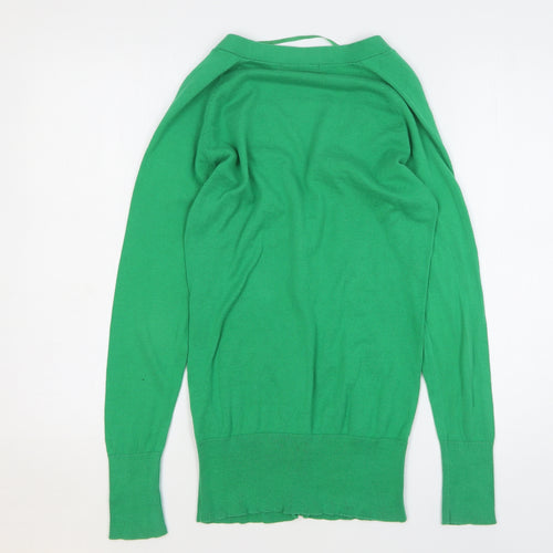 Atmosphere Womens Green V-Neck Cotton Cardigan Jumper Size 12