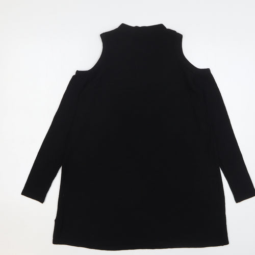 River Island Womens Black Round Neck Viscose Pullover Jumper Size 8