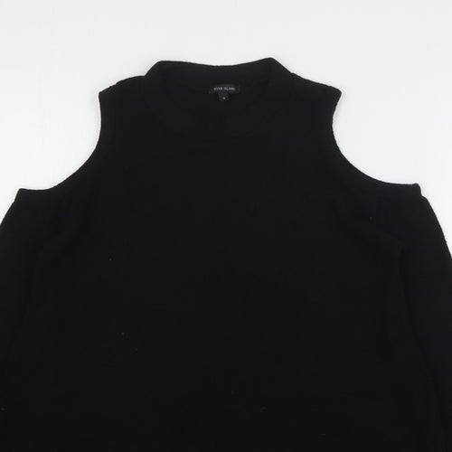 River Island Womens Black Round Neck Viscose Pullover Jumper Size 8