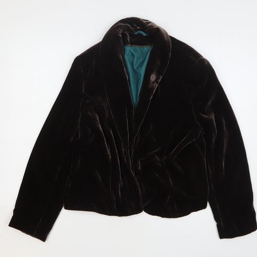 Klass Womens Brown Silk Jacket Blazer Size 18