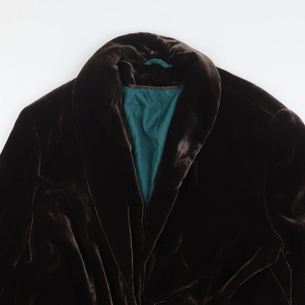 Klass Womens Brown Silk Jacket Blazer Size 18