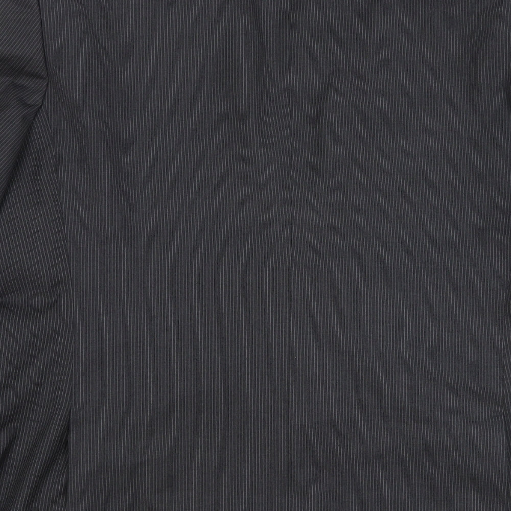 F&F Mens Grey Striped Polyester Jacket Suit Jacket Size 46