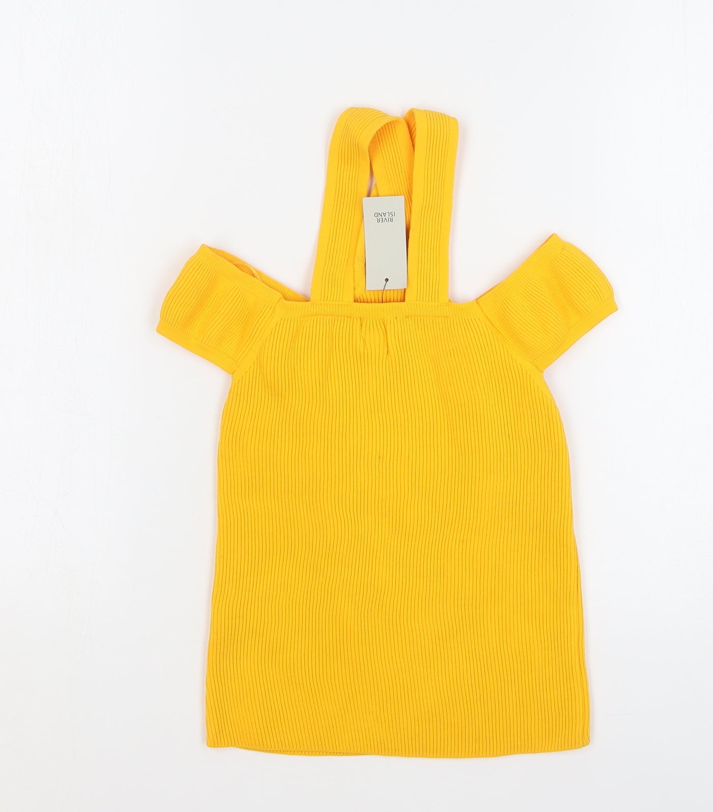 River Island Womens Orange Polyamide Basic Tank Size 10 Off the Shoulder