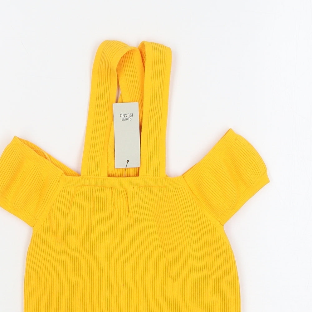 River Island Womens Orange Polyamide Basic Tank Size 10 Off the Shoulder