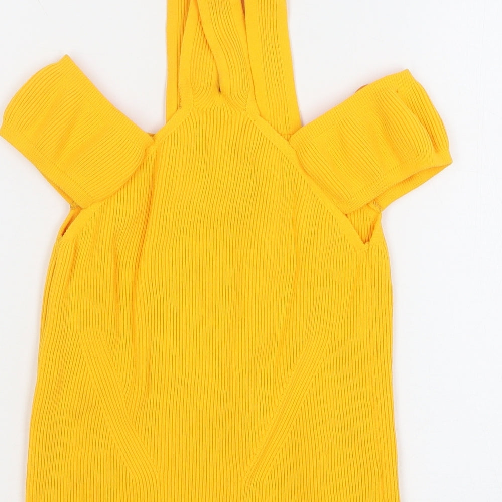 River Island Womens Orange Polyamide Basic Tank Size 10 Off the Shoulder