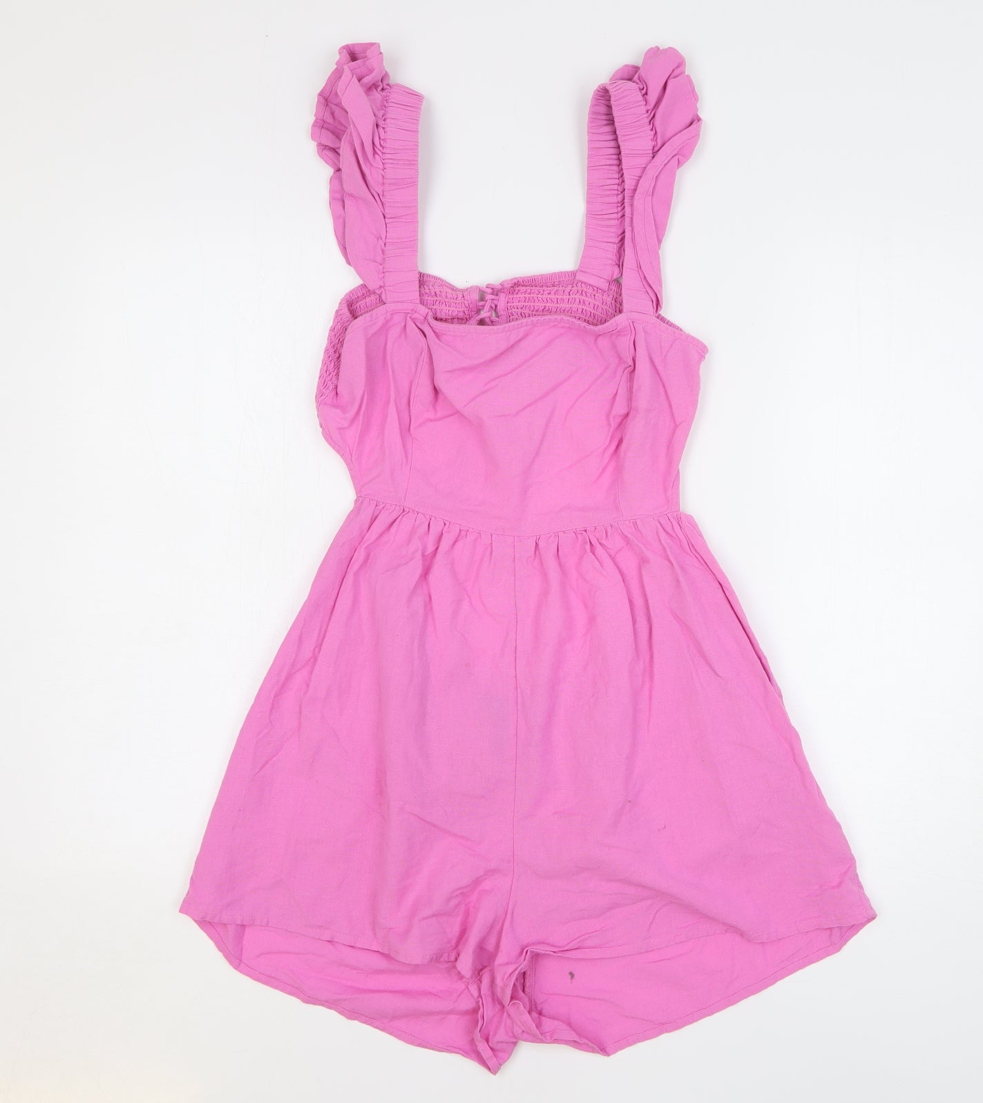 New Look Womens Pink Cotton Playsuit One-Piece Size 14 L3 in Pullover