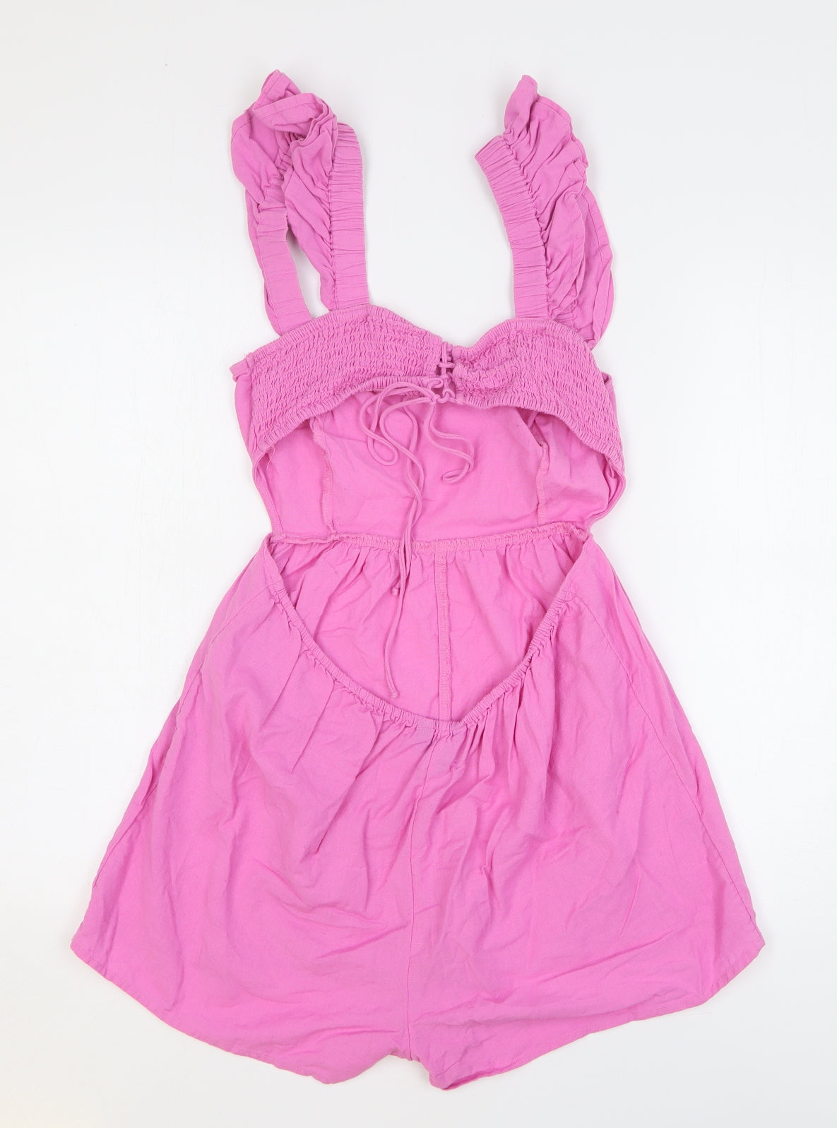 New Look Womens Pink Cotton Playsuit One-Piece Size 14 L3 in Pullover