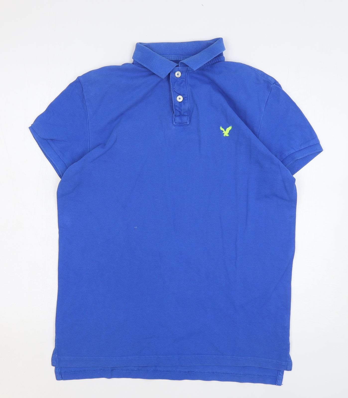 American Eagle Outfitters Mens Blue Cotton Polo Size M Collared Pullover