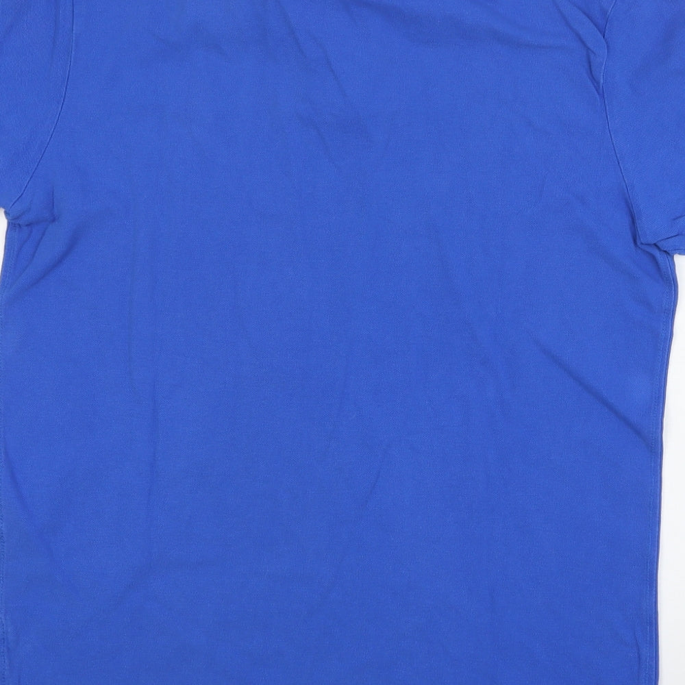 American Eagle Outfitters Mens Blue Cotton Polo Size M Collared Pullover