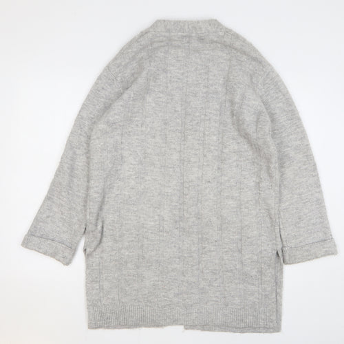 Marks and Spencer Womens Grey V-Neck Acrylic Cardigan Jumper Size M
