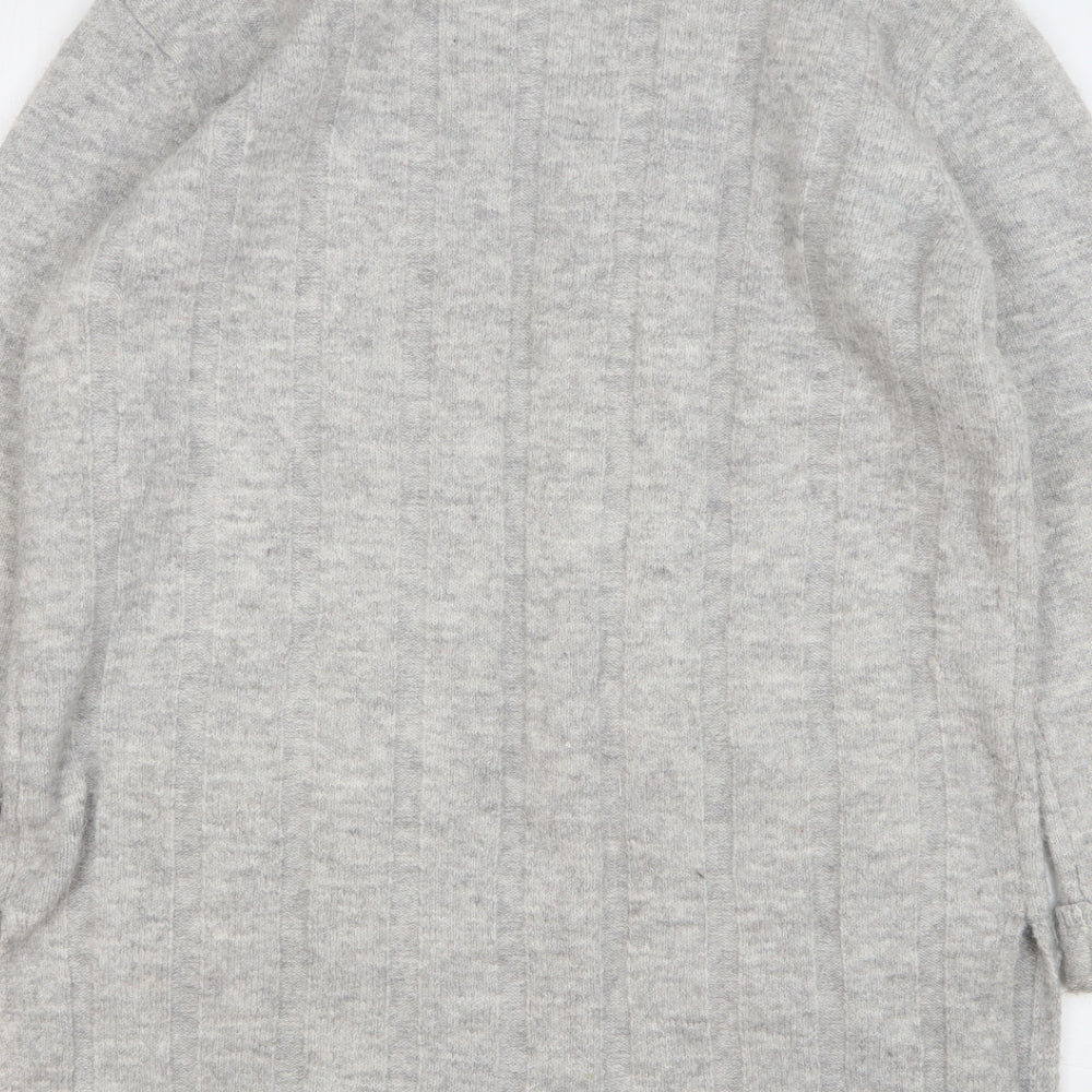 Marks and Spencer Womens Grey V-Neck Acrylic Cardigan Jumper Size M