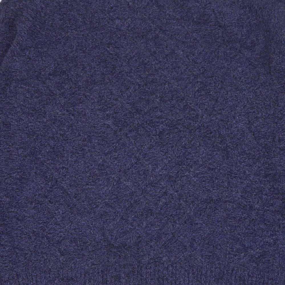 John Lewis & Co Mens Blue Round Neck Wool Pullover Jumper Size M