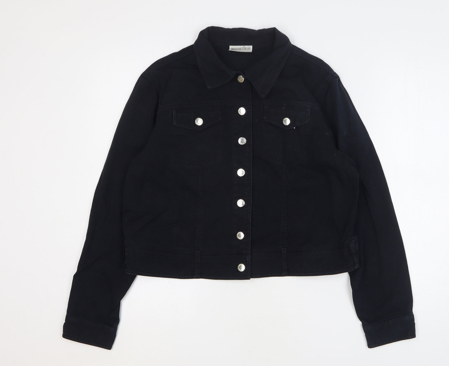 Essentials Womens Black Jacket Size 18 Button