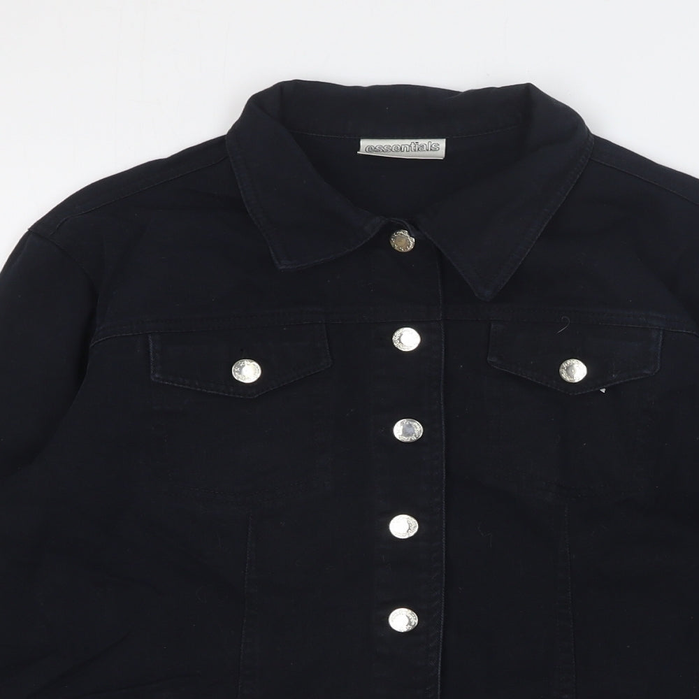 Essentials Womens Black Jacket Size 18 Button