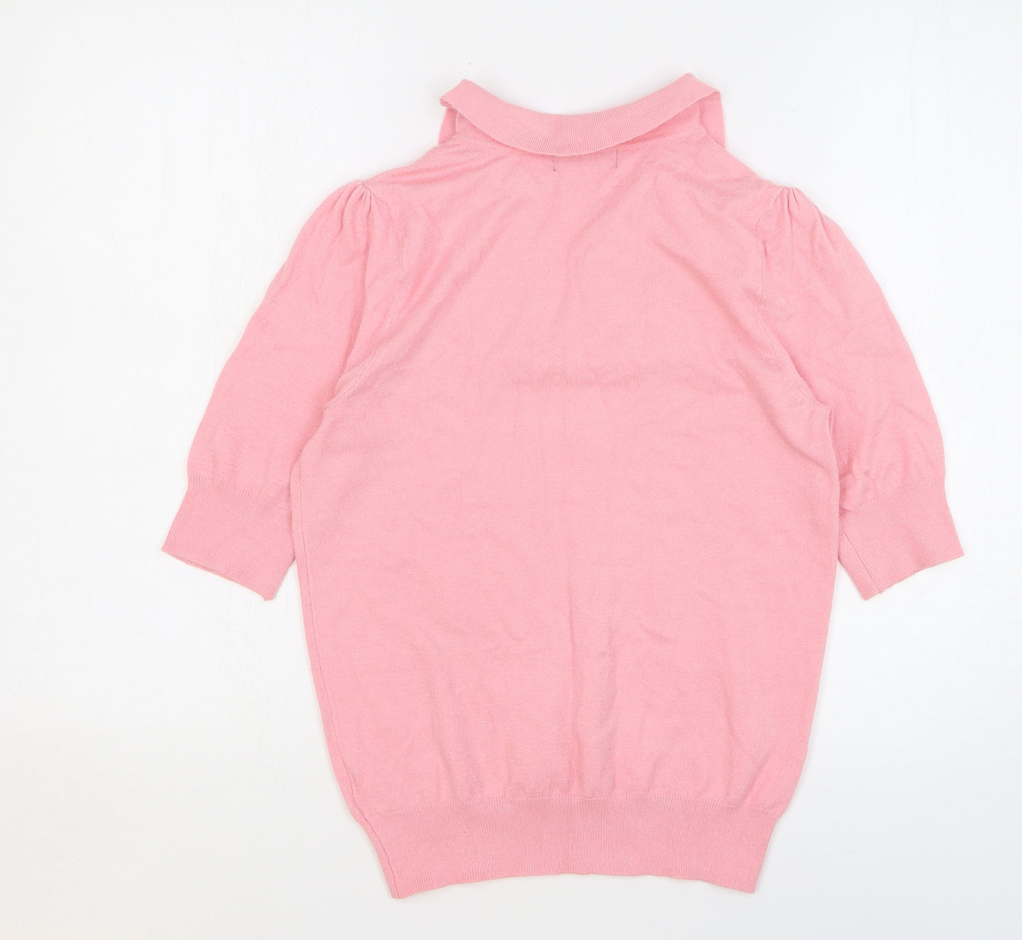 F&F Womens Pink Collared Viscose Pullover Jumper Size 10