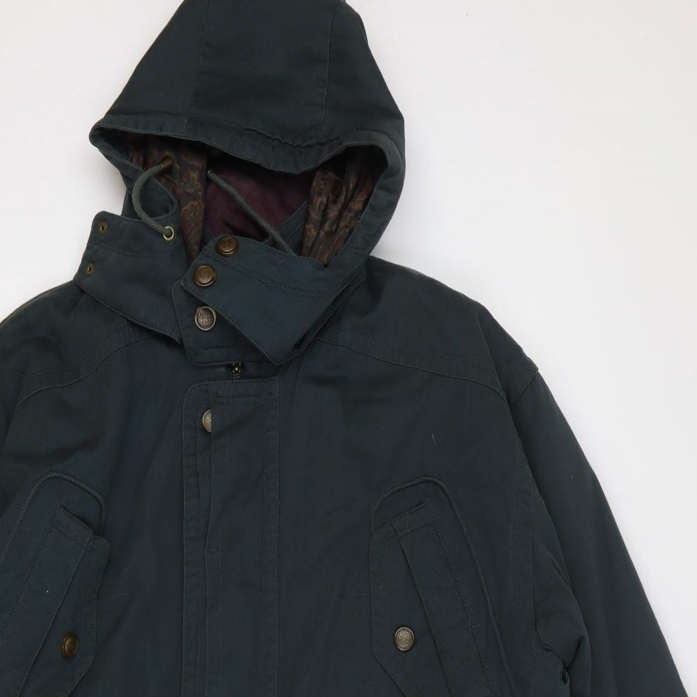 Casual Club Mens Green Parka Coat Size M Zip