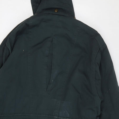Casual Club Mens Green Parka Coat Size M Zip