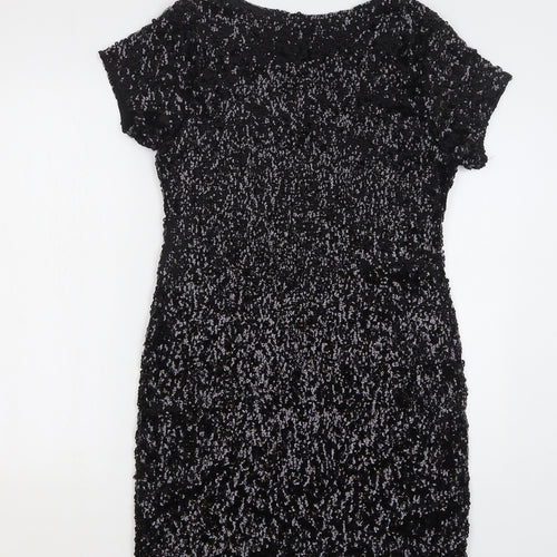 Apricot Womens Black Polyester Shift Size 10 Round Neck Pullover