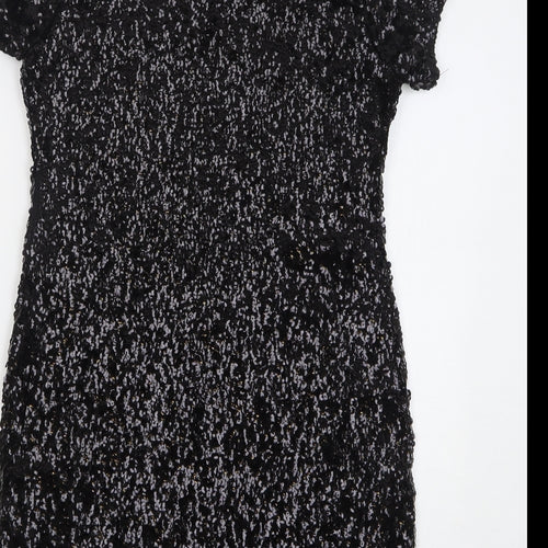 Apricot Womens Black Polyester Shift Size 10 Round Neck Pullover