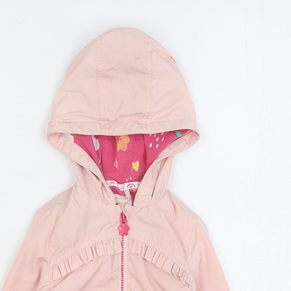 F&F Girls Pink Rain Coat Coat Size 18-24 Months Zip