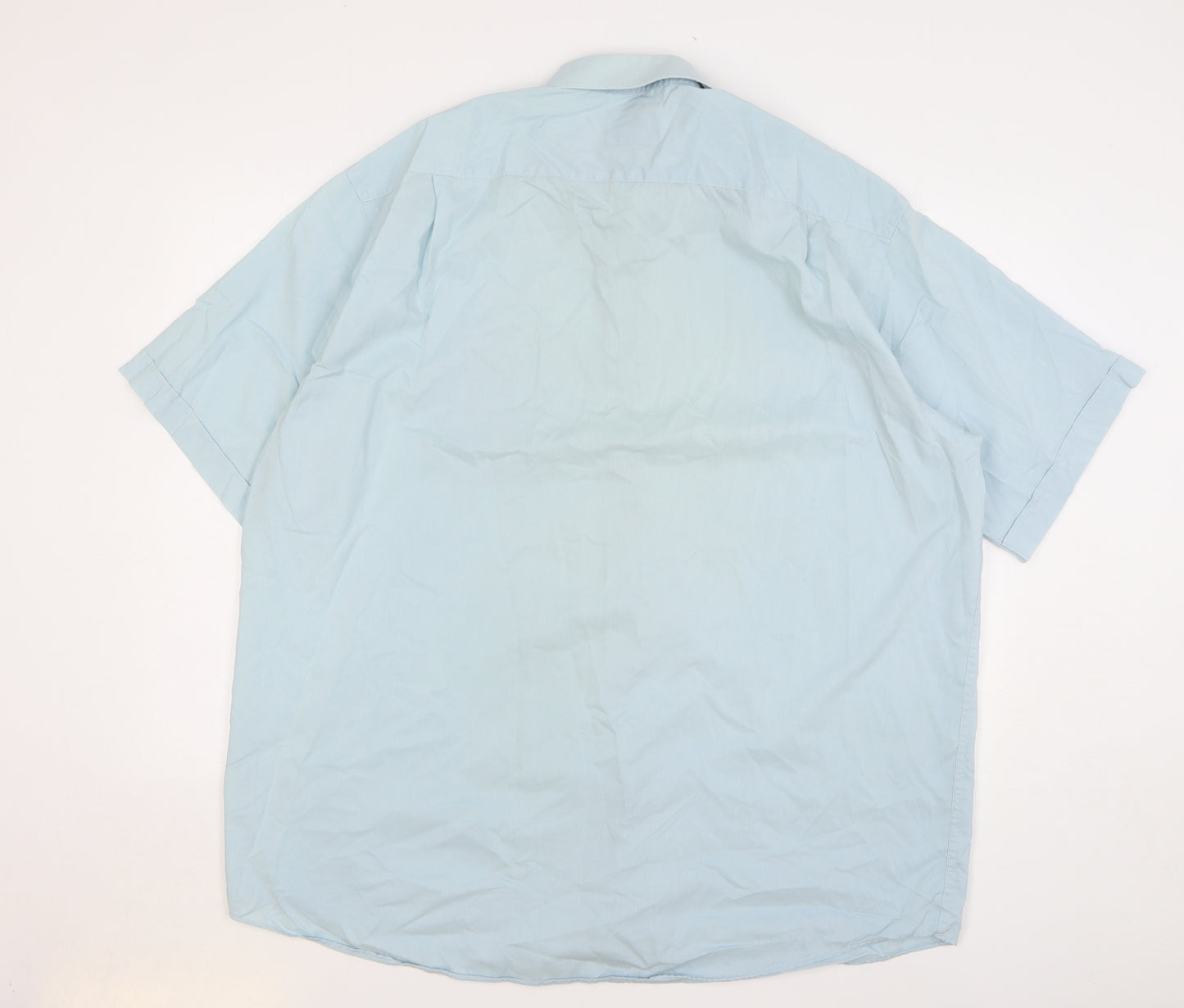 The Saville Row Company Mens Green Cotton Dress Shirt Size 18 Collared Button