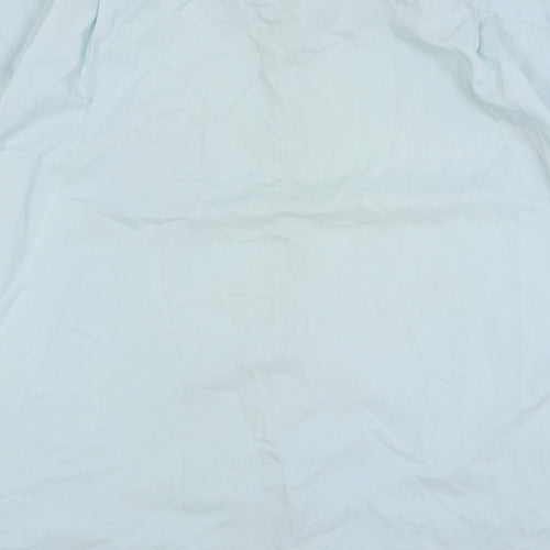 The Saville Row Company Mens Green Cotton Dress Shirt Size 18 Collared Button