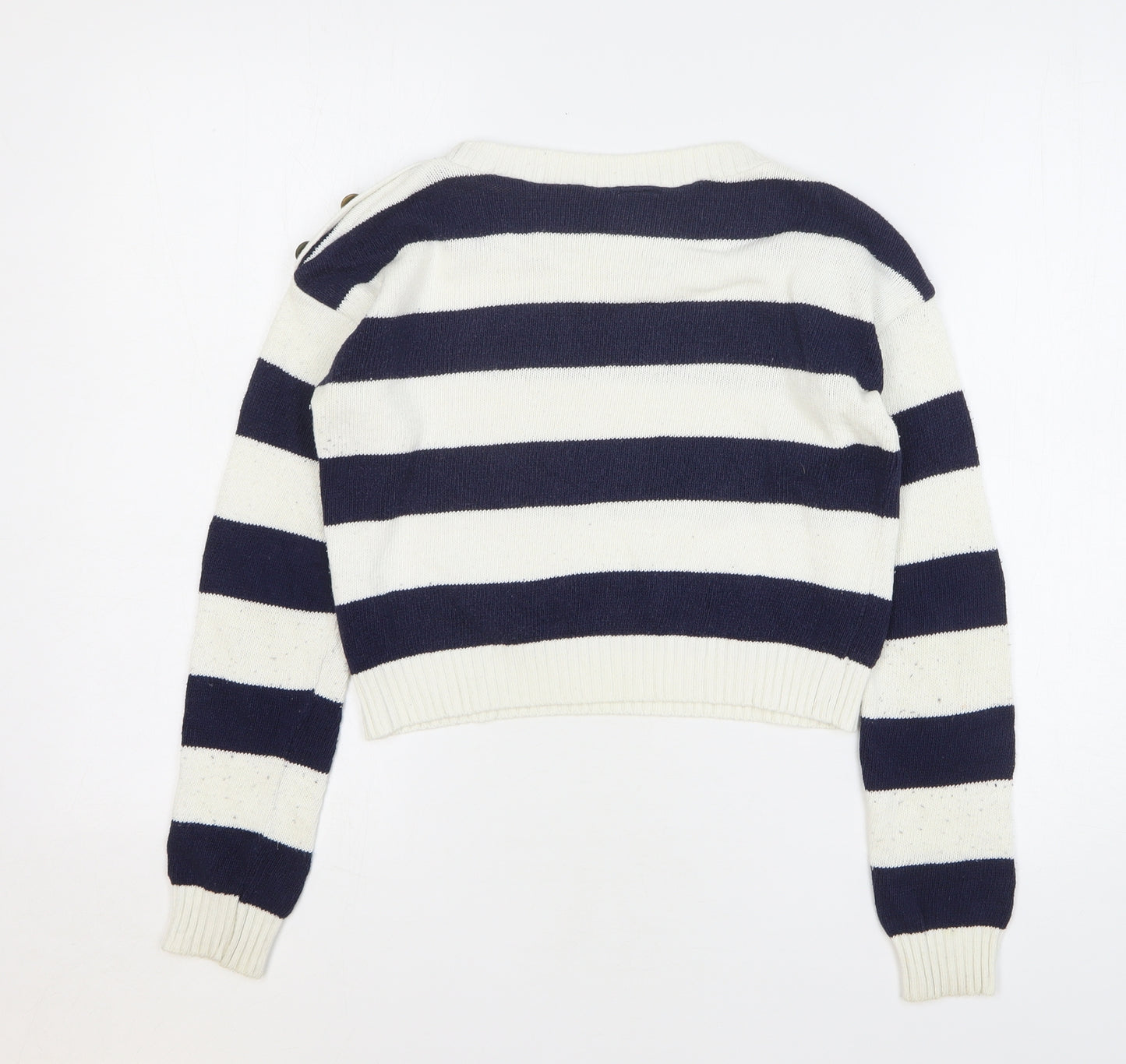 Kylie Girls Multicoloured Round Neck Striped Cotton Pullover Jumper Size 11-12 Years Pullover