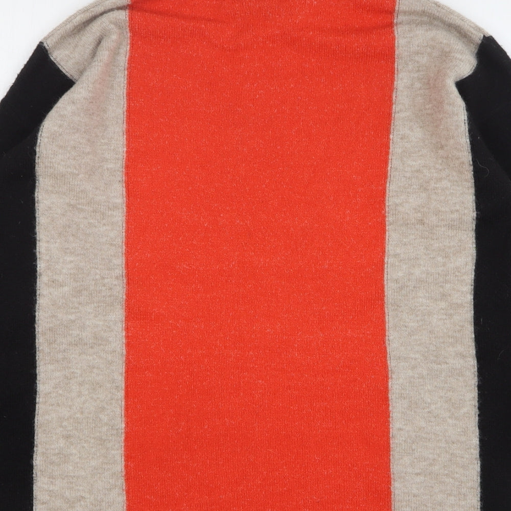 Wallis Womens Multicoloured High Neck Striped Acrylic Pullover Jumper Size 8