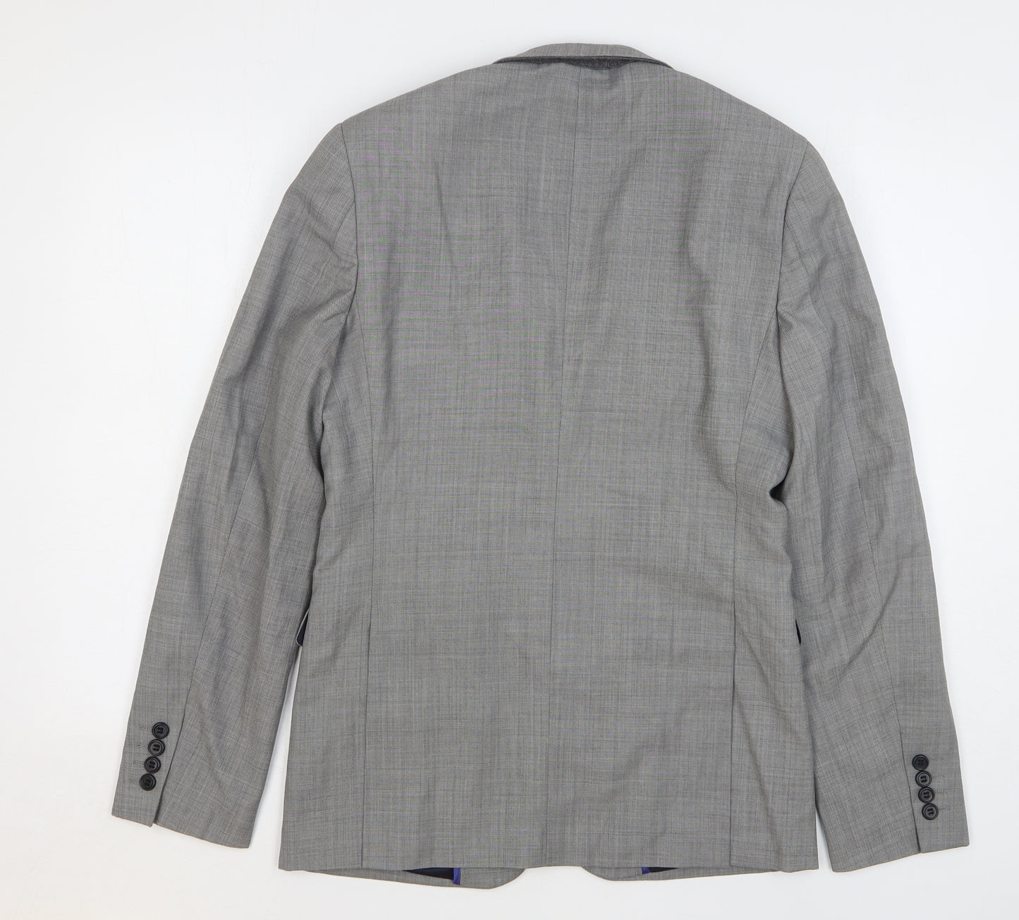 Topman Mens Grey Wool Jacket Suit Jacket Size 36