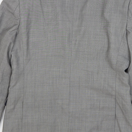 Topman Mens Grey Wool Jacket Suit Jacket Size 36