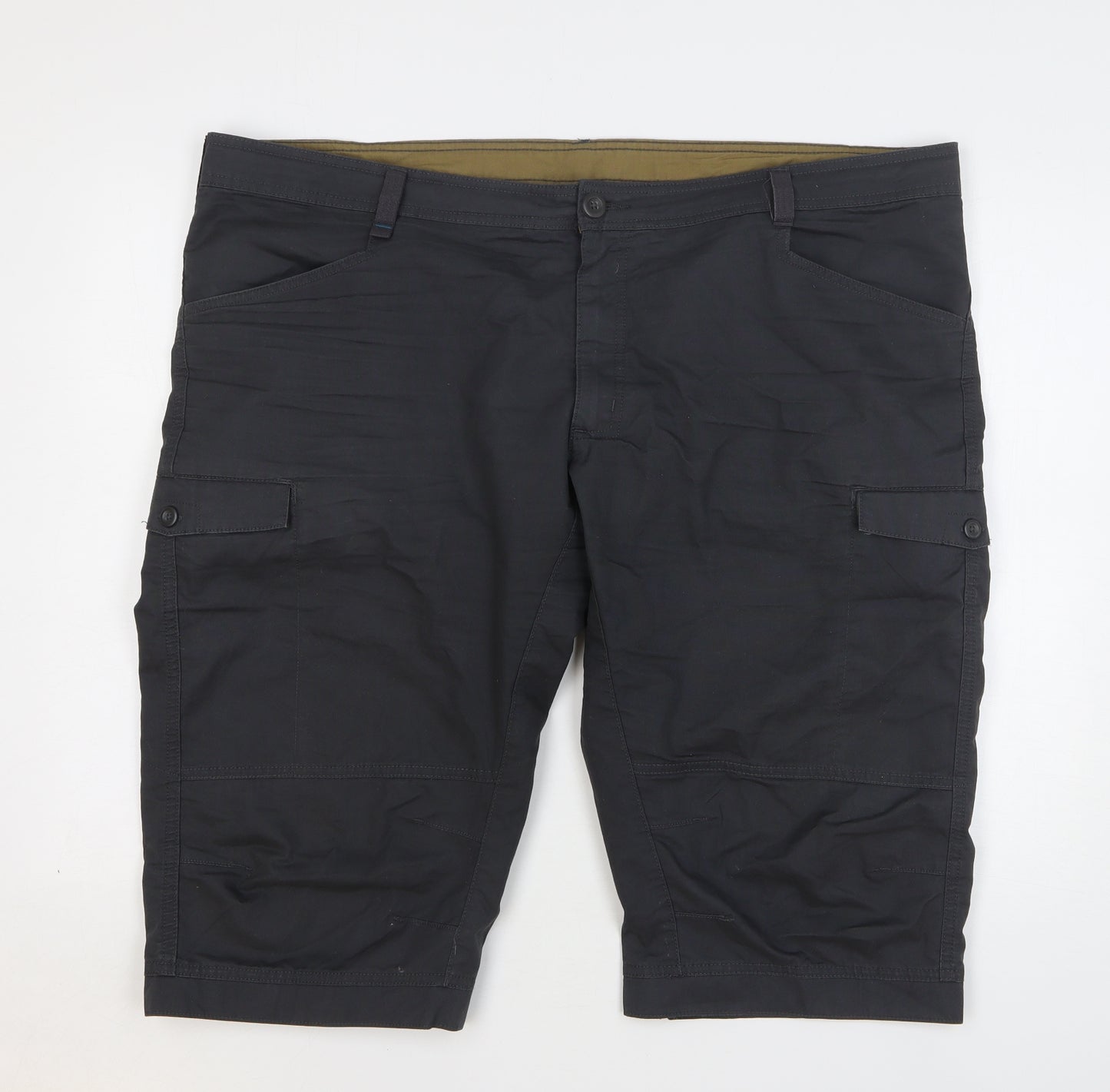 Quechua Mens Grey Polyester Cargo Shorts Size 2XL L16 in Regular Button