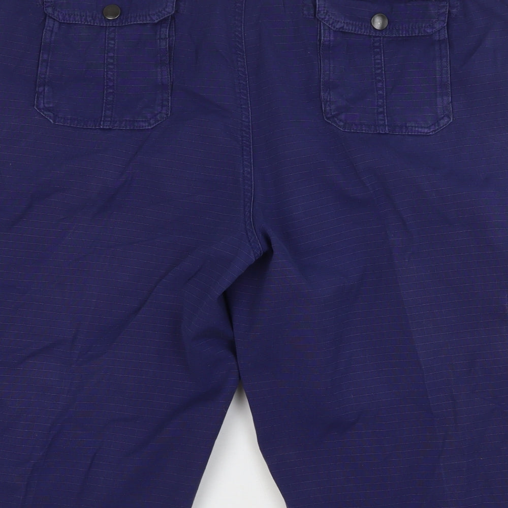 Dunnes Stores Mens Blue Cotton Cargo Shorts Size 40 L16 in Regular Button